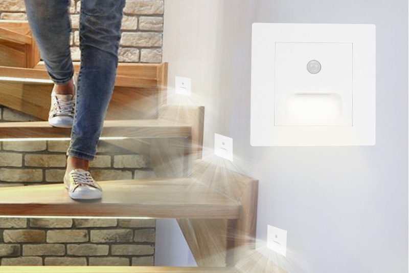 Oprawa schodowa LED Q11 z czujnikiem ruchu - biała DECQ11_WH