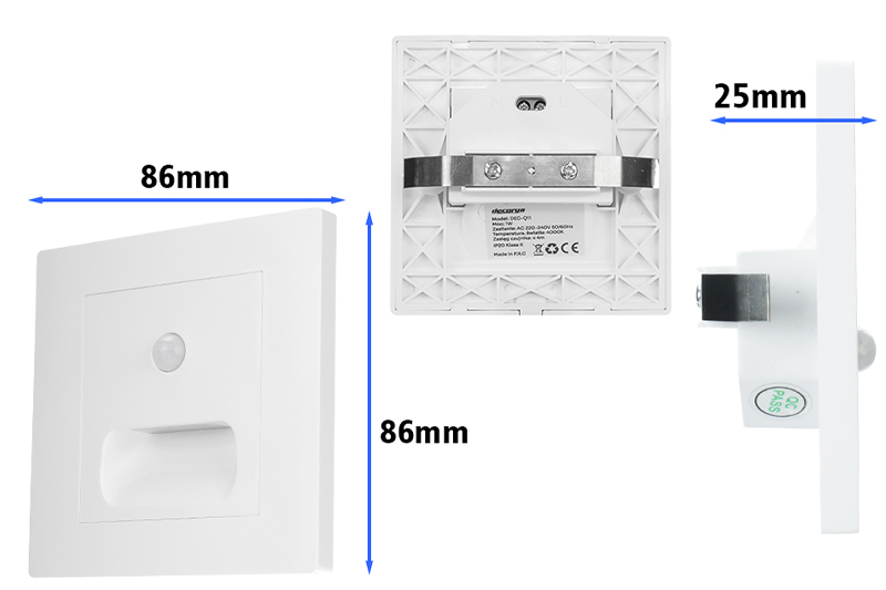 Oprawa schodowa LED Q11 z czujnikiem ruchu - biała DECQ11_WH