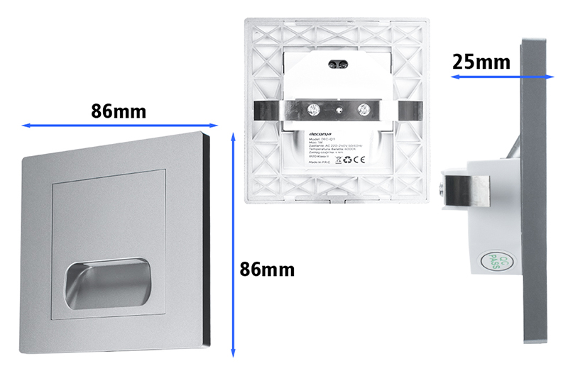Oprawa schodowa LED Q12 - szara DECQ12_GY