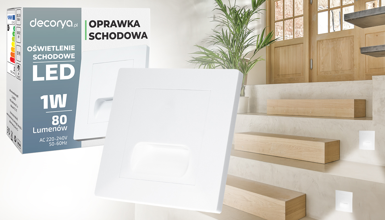Oprawa schodowa LED Q12 - biała DECQ12_WH