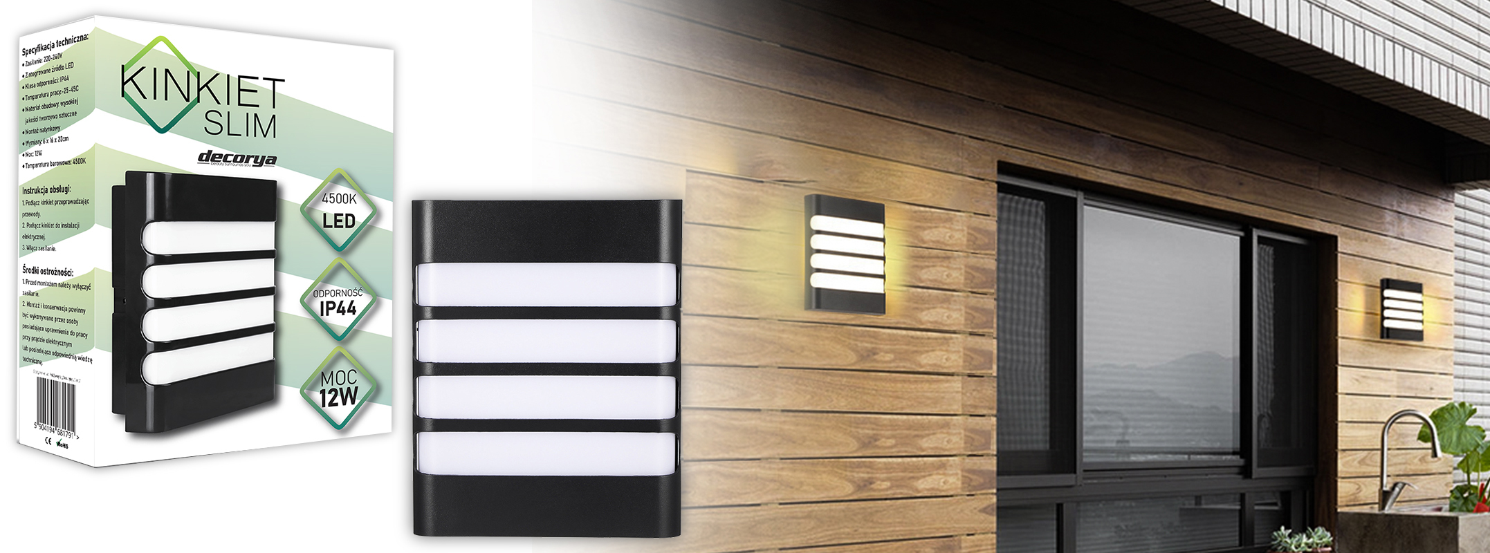 Kinkiet LED Slim ST 12W DecKinSLIMWL01_ST