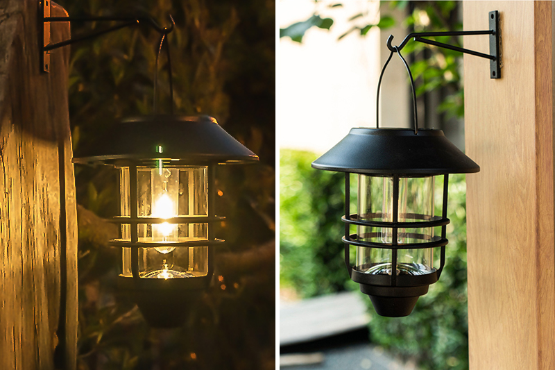 Kinkiet LED Vintage wiszący z panelem solarnym DecKinSol001