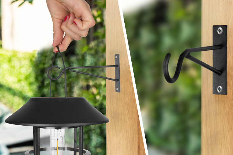 Kinkiet LED Vintage wiszący z panelem solarnym DecKinSol001