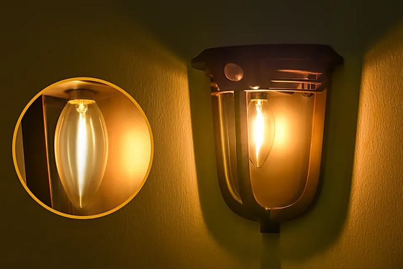 Kinkiet LED Vintage wiszący z panelem solarnym KS02 DecKinSol002