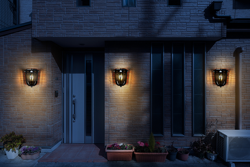 Kinkiet LED Vintage wiszący z panelem solarnym KS02 DecKinSol002