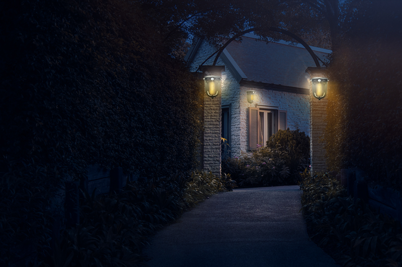 Kinkiet LED Vintage wiszący z panelem solarnym KS02 DecKinSol002