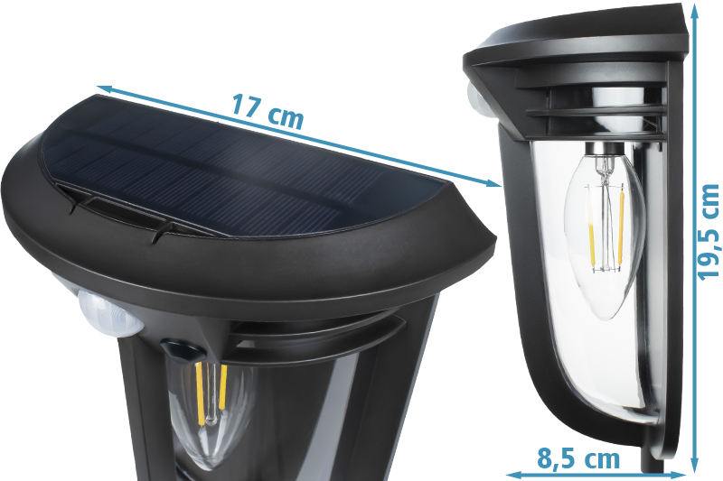 Kinkiet LED Vintage wiszący z panelem solarnym KS02 DecKinSol002