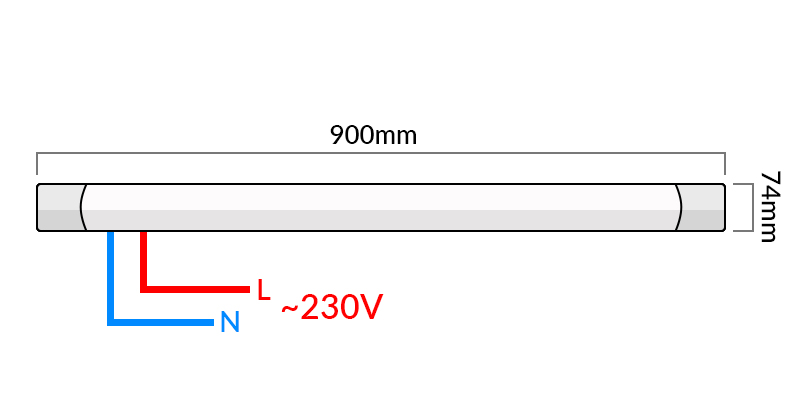 Lampa LED Slim 60cm 18W 4000K IP44 LEDSLIM