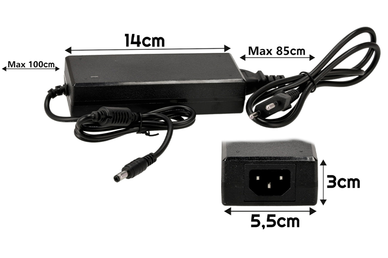 Zasilacz desktopowy 72W 12V 6A z kablem ZD72W