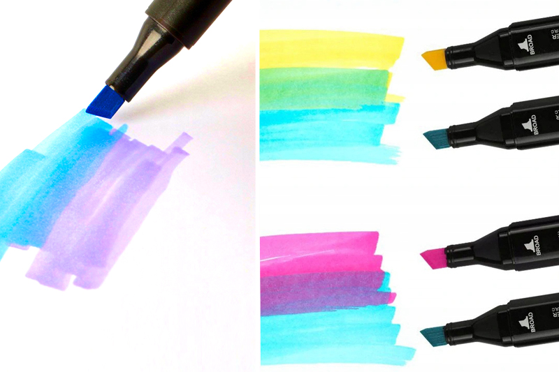 Flamastry dwustronne 48szt. + pokrowiec z organizerem DecFlam048