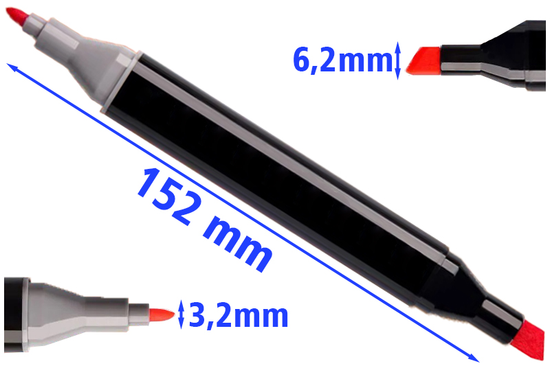 Flamastry dwustronne 48szt. + pokrowiec z organizerem DecFlam048