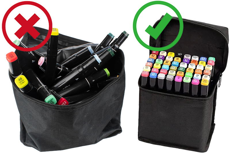 Flamastry dwustronne 168szt. + pokrowiec z organizerem DecFlam168