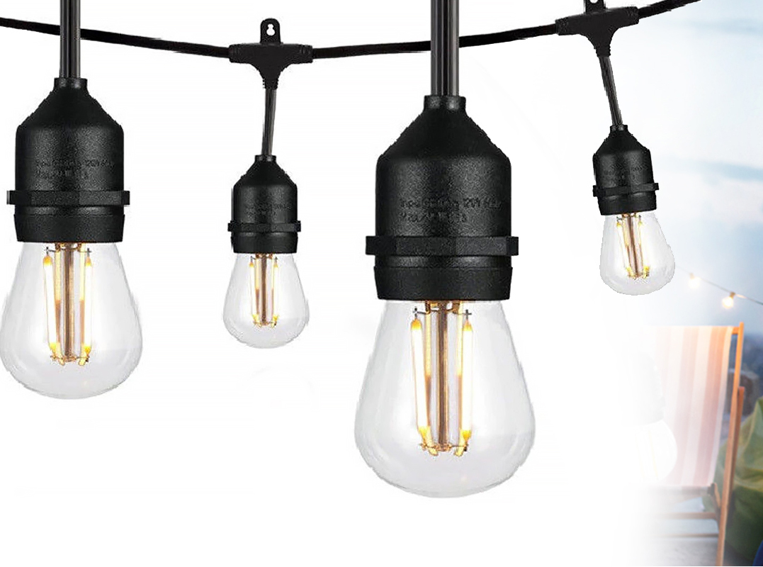 Girlanda świetlna ogrodowa GZ01 10m z żarówkami E27 DecGirlZar1PM