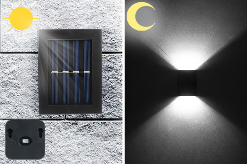 Kinkiet LED solarny KSZ08 1W z czujnikiem zmierzchu DecKinSol008