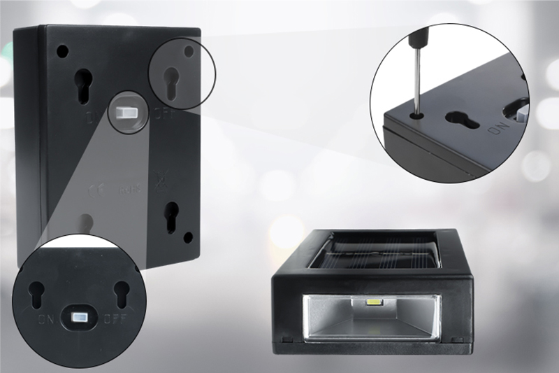 Kinkiet LED solarny KSZ08 1W z czujnikiem zmierzchu DecKinSol008