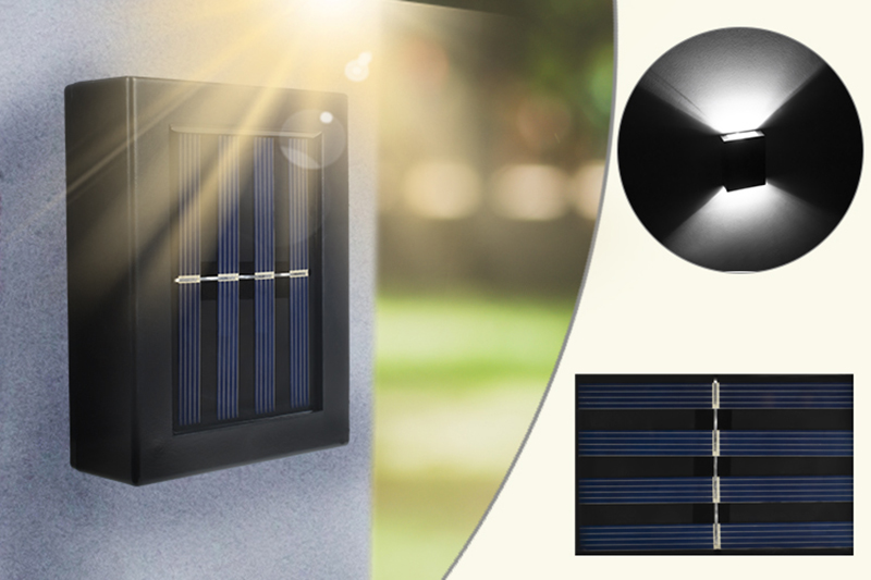 Kinkiet LED solarny KSZ08 1W z czujnikiem zmierzchu DecKinSol008