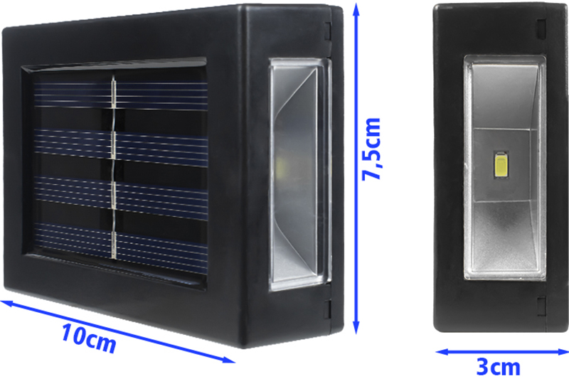 Kinkiet LED solarny KSZ08 1W z czujnikiem zmierzchu DecKinSol008