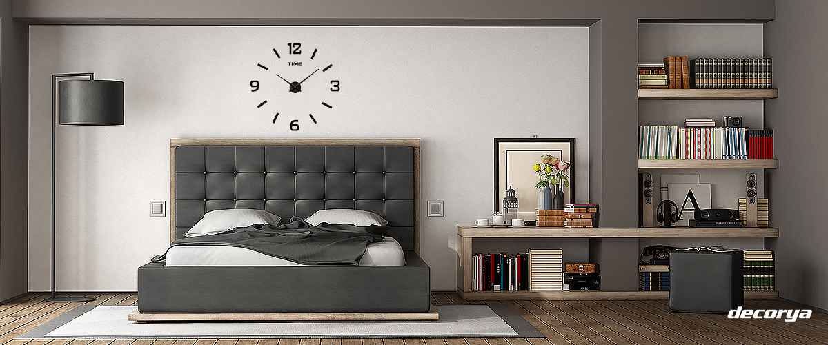 Zegar płynący naklejany na ścianę ZW01 Decorya - czarny ZGDECWALL01_BK