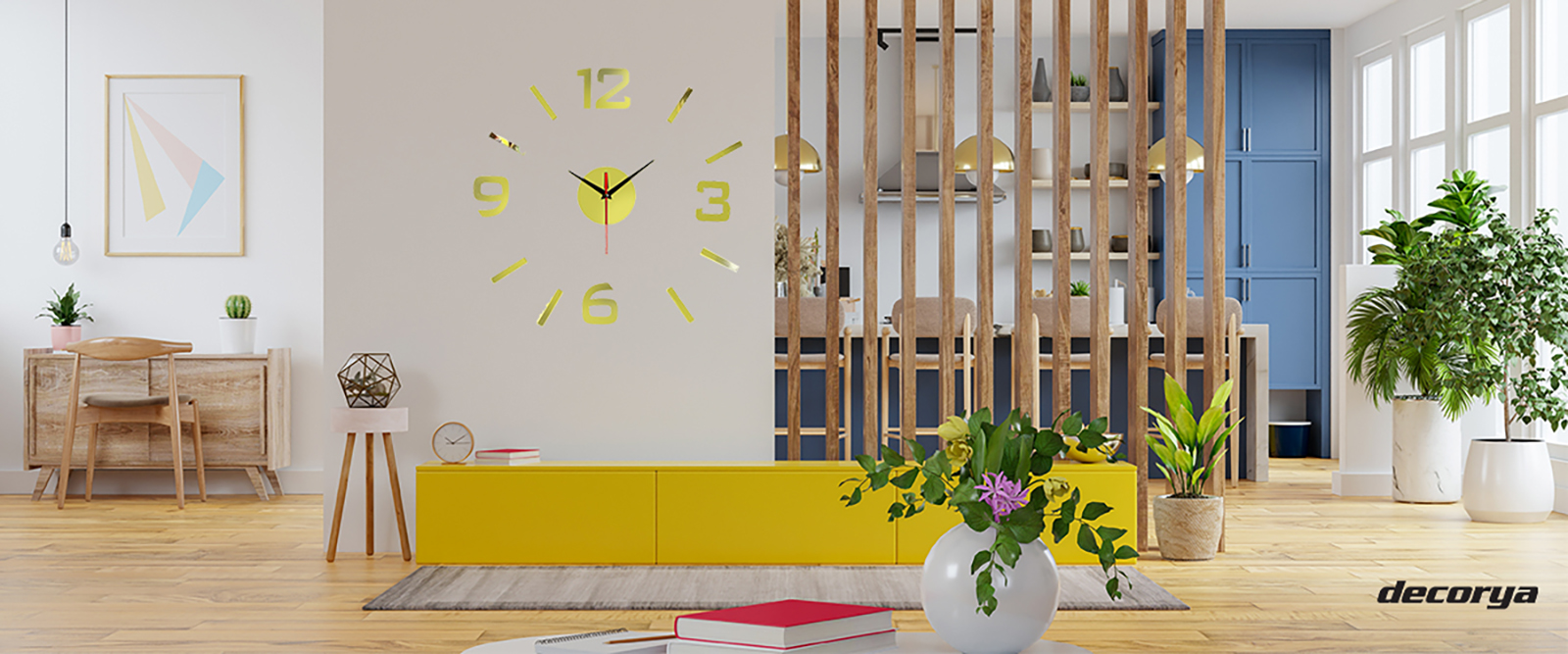 Zegar ścienny naklejany ZW01 Decorya ZGDECWALL01_GD