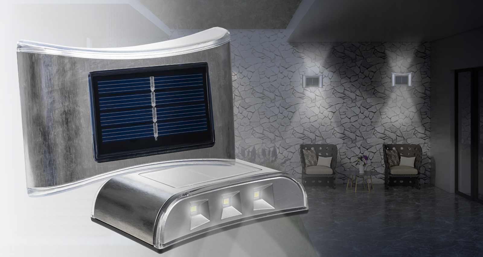 Kinkiet solarny LED z czujnikiem zmierzchu KSZ07