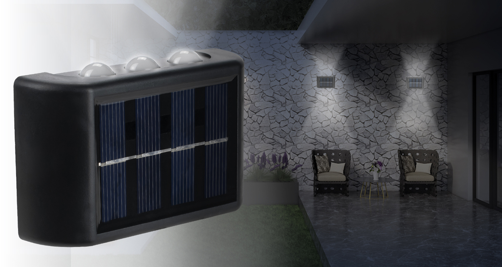 Kinkiet solarny LED z czujnikiem zmierzchu KSZ09