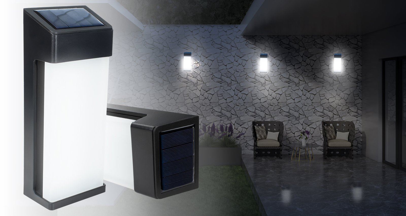 Kinkiet solarny LED z czujnikiem zmierzchu KSZ03