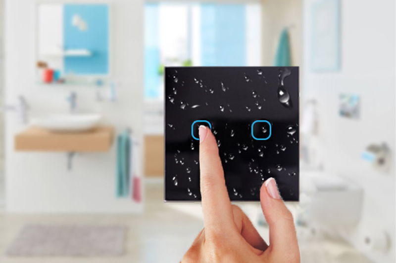 Włącznik światła dotykowy podwójny - czarny