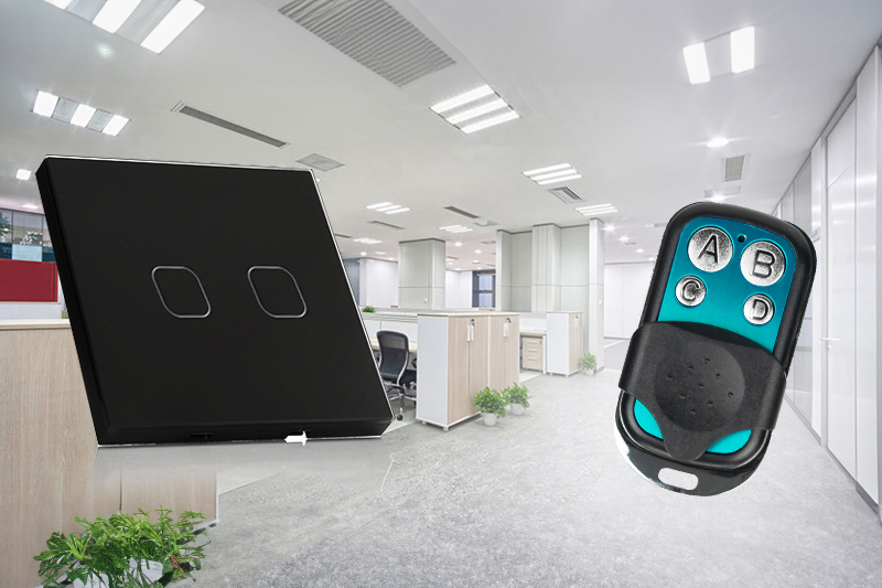 Włącznik światła dotykowy podwójny - czarny