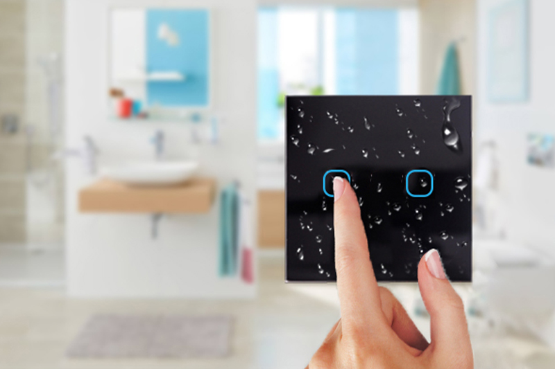 Włącznik światła dotykowy podwójny - czarny