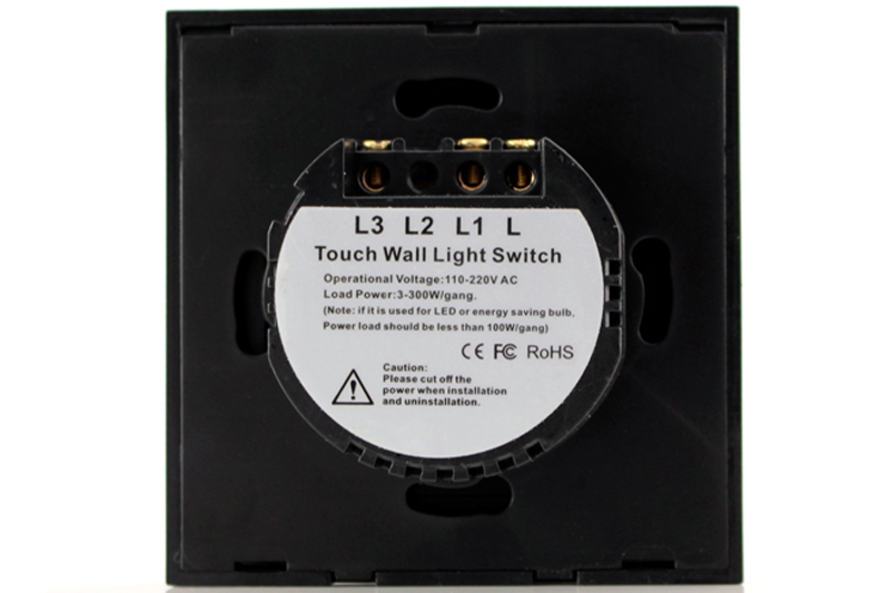 Włącznik światła dotykowy podwójny - czarny