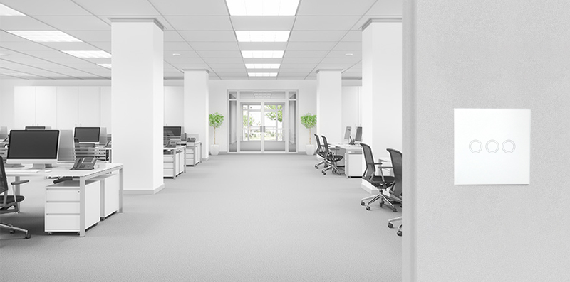 Włącznik światła dotykowy potrójny - biały