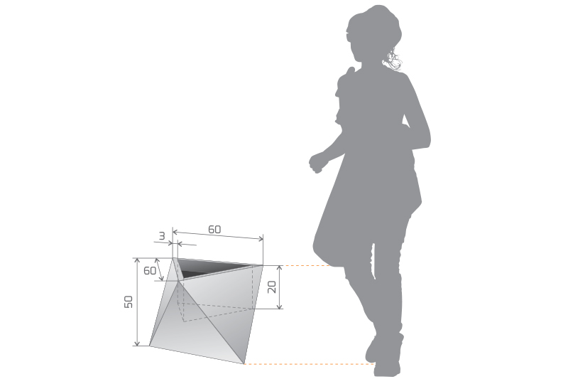 Donica ogrodowa Eos 50cm - wymiary