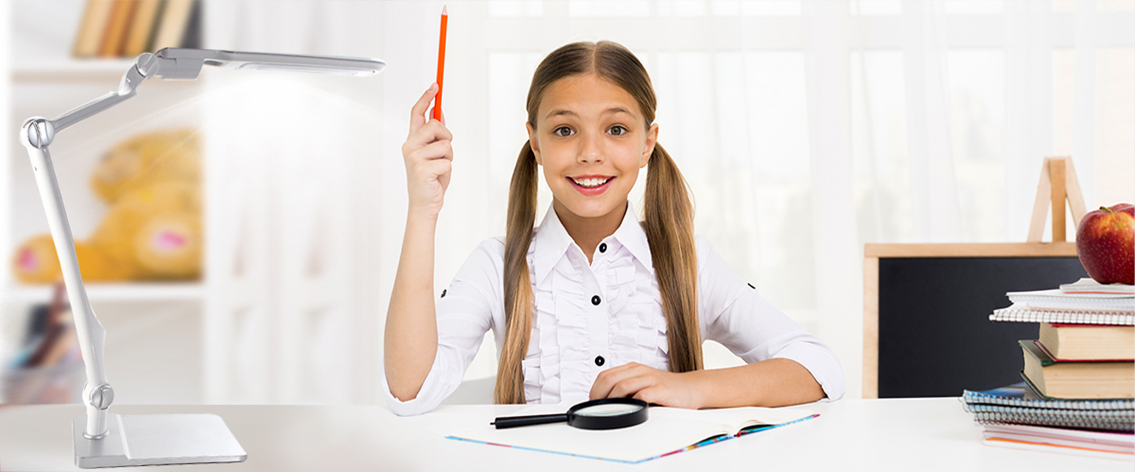 Lampka biurkowa kreślarska LED Crane 10W - biała