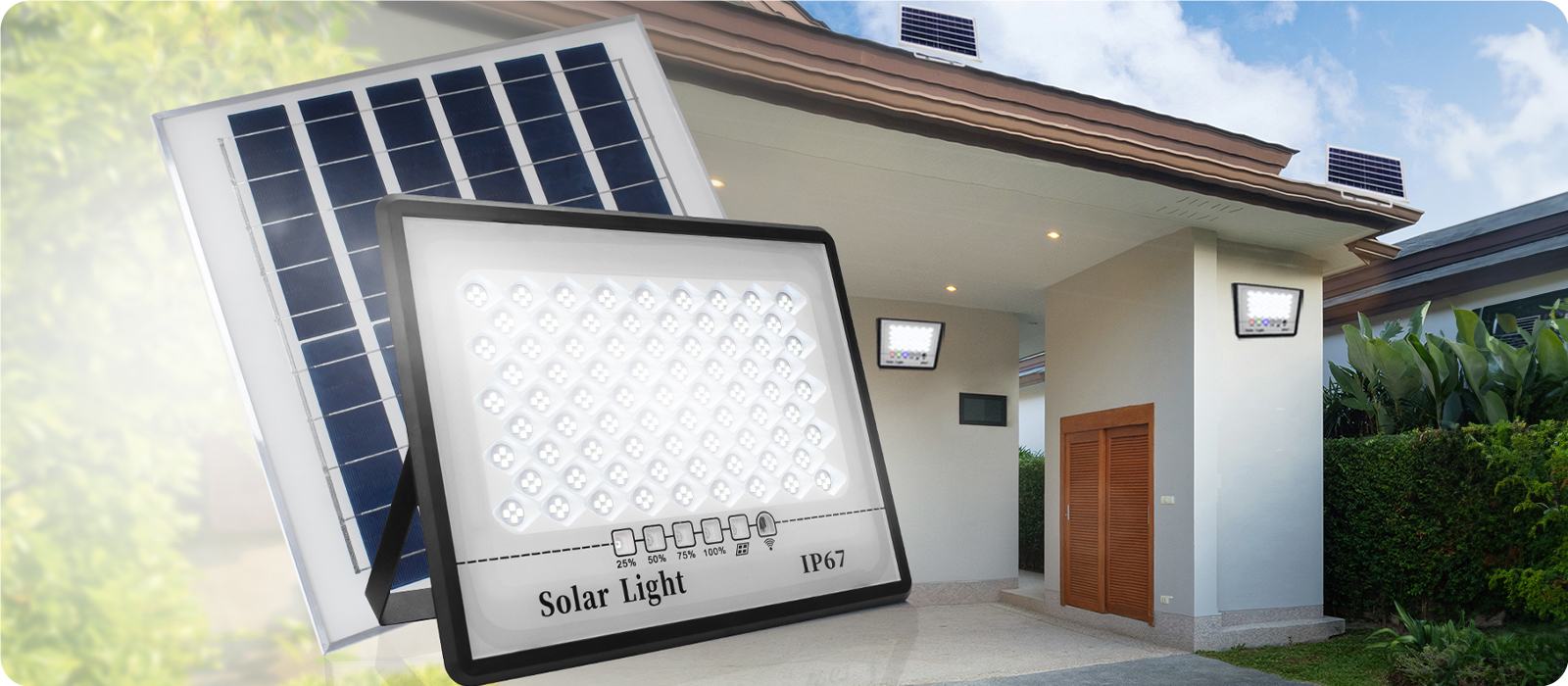 Naświetlacz solarny LED wodoodporny 100W IP67 z pilotem