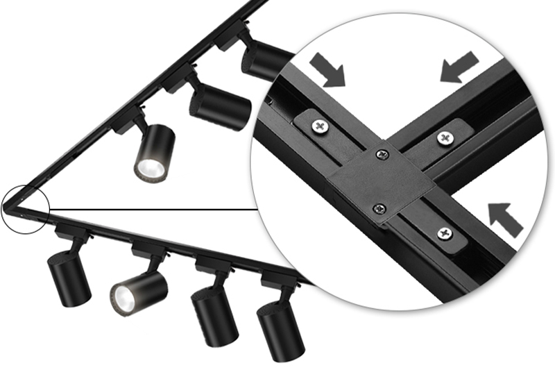 Łącznik do szynoprzewodów typ T krzyżowy - czarny