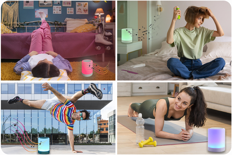 Bezprzewodowa lampka dotykowa RGB z głośnikiem Bluetooth