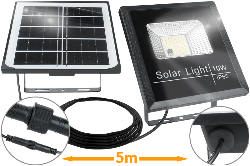 Naświetlacz solarny LED 10W IP65 z czujnikiem zmierzchu