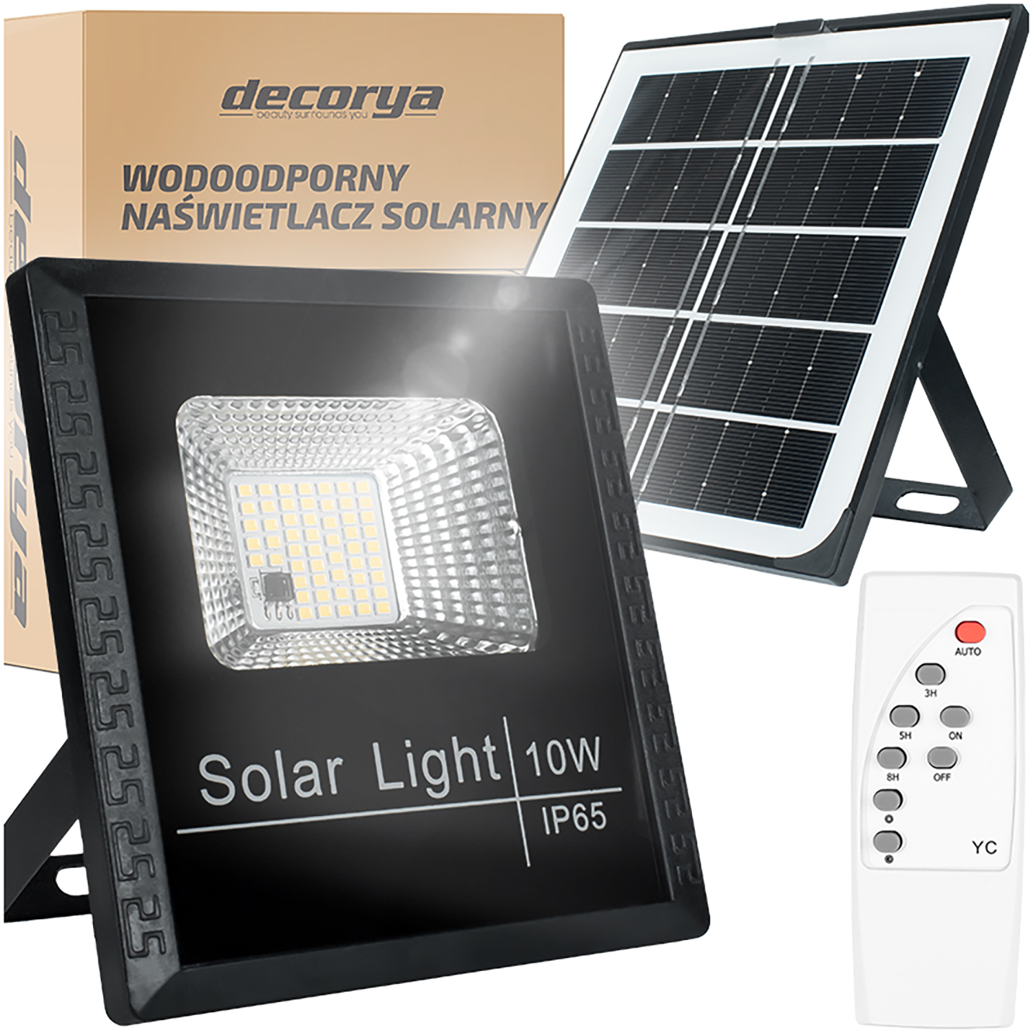 DecNasSol10W002_min01 Naświetlacz solarny LED 10W IP65 z czujnikiem zmierzchu