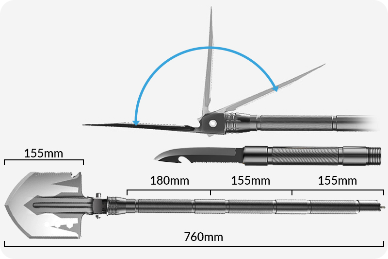 Saperka wojskowa wielofunkcyjna Tahan 12w1