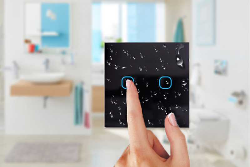 Włącznik światła dotykowy podwójny WiFi Tuya – czarny