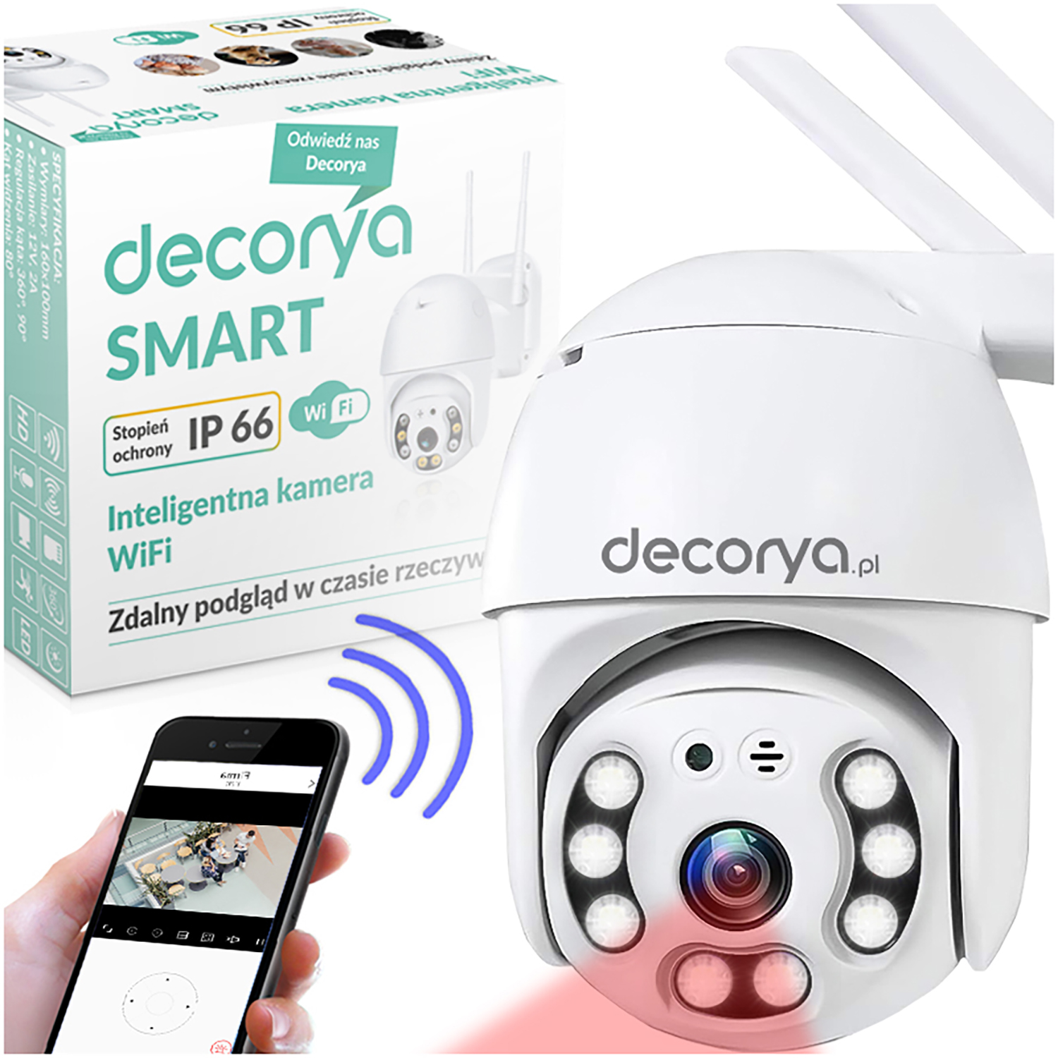 DecCam01_min01 Kamera obrotowa WiFi do monitoringu domu DC01