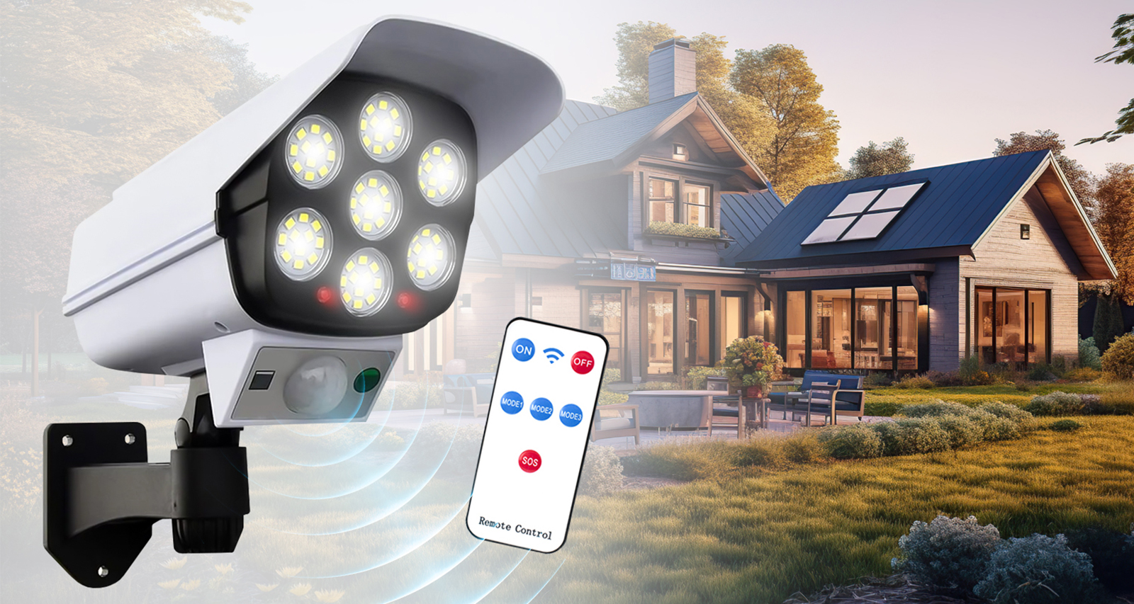 Atrapa kamery zewnętrznej DCF01 z lampą LED i czujnikiem ruchu