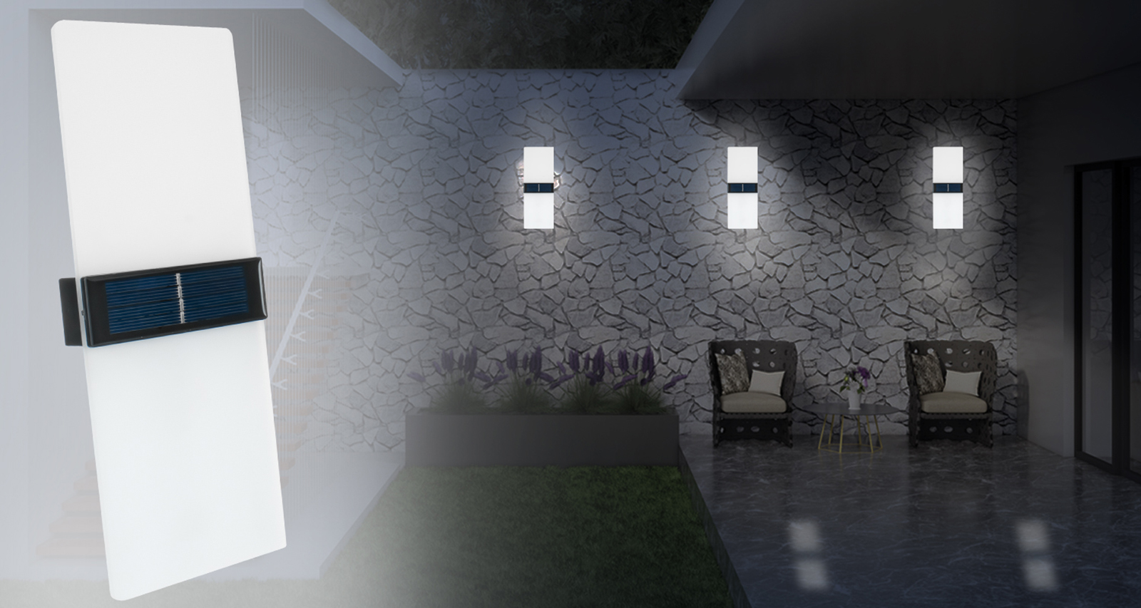 Kinkiet solarny LED z czujnikiem zmierzchu KSA13