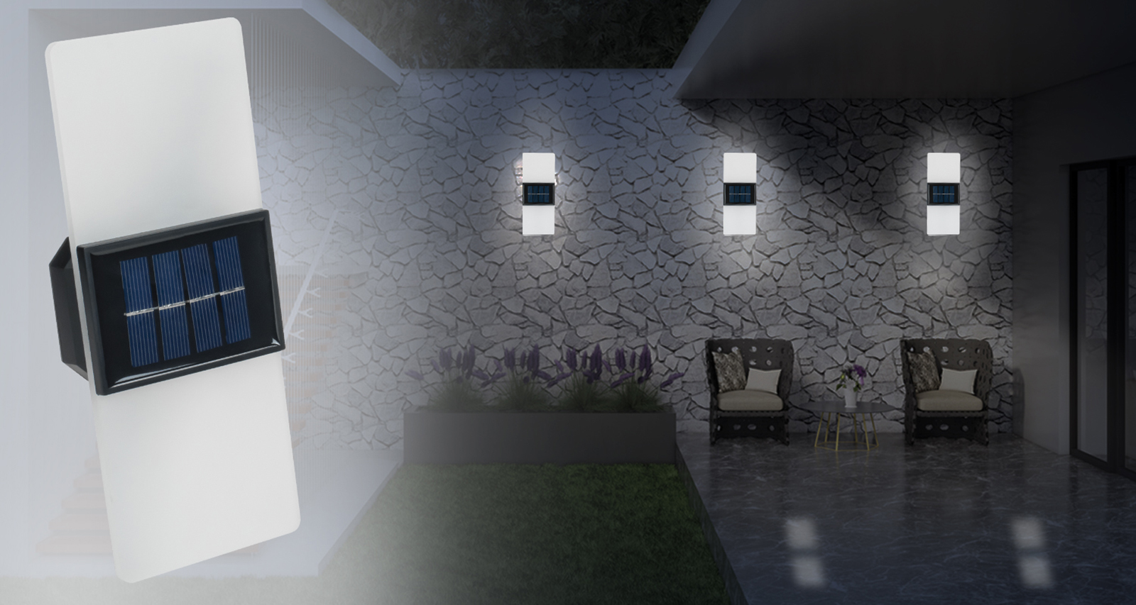 Kinkiet solarny LED z czujnikiem zmierzchu KSA12