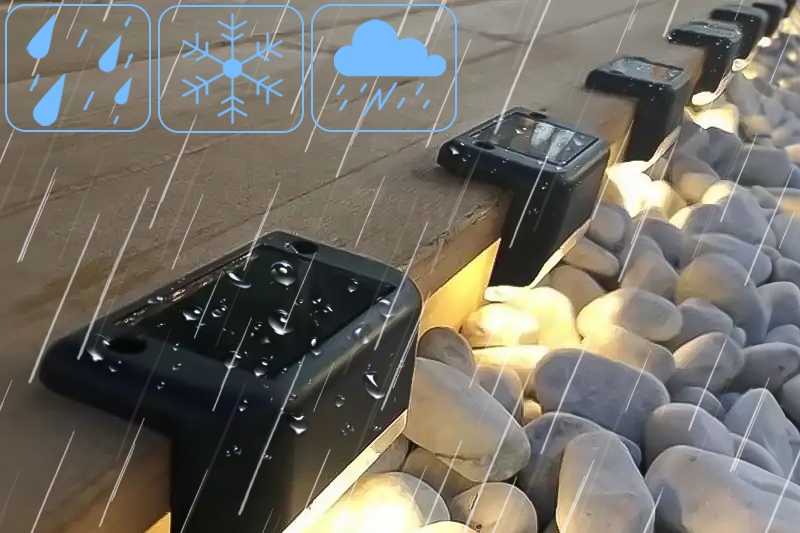 Lampka schodowa solarna z czujnikiem zmierzchu - 4szt. - czarny