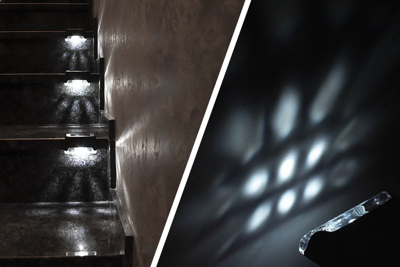 Lampka schodowa solarna z czujnikiem zmierzchu - 4szt. - czarny