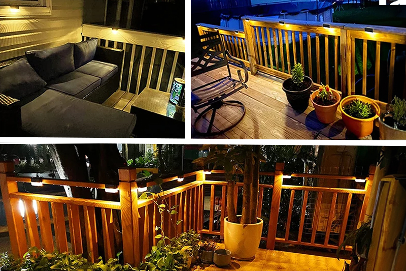 Lampka schodowa solarna z czujnikiem zmierzchu - 4szt. - czarny