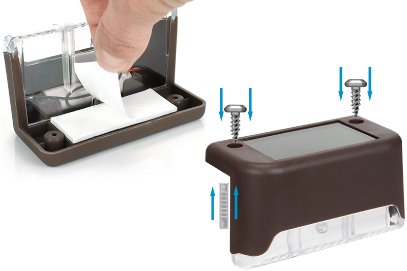 Lampka schodowa solarna z czujnikiem zmierzchu - 4szt. - brązowy