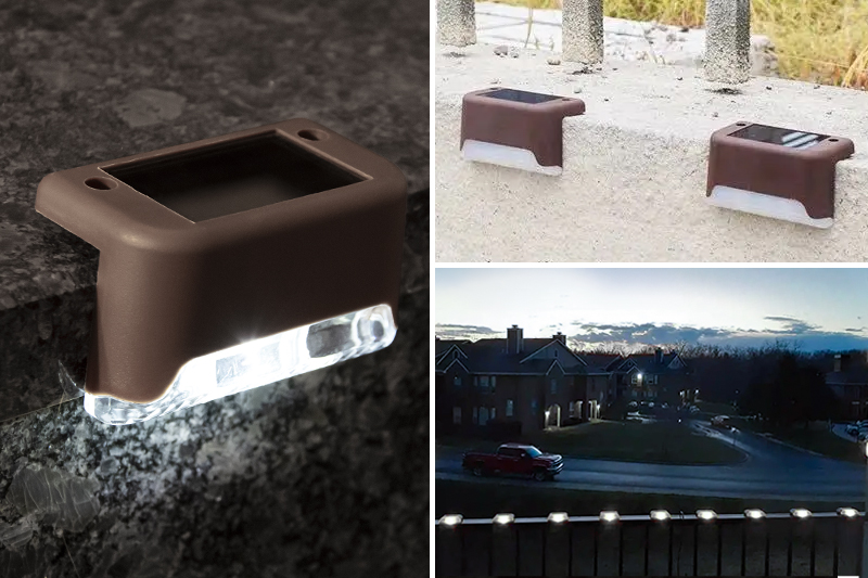 Lampka schodowa solarna z czujnikiem zmierzchu - 4szt. - brązowy