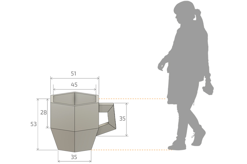 Donica ogrodowa Kubek 53cm